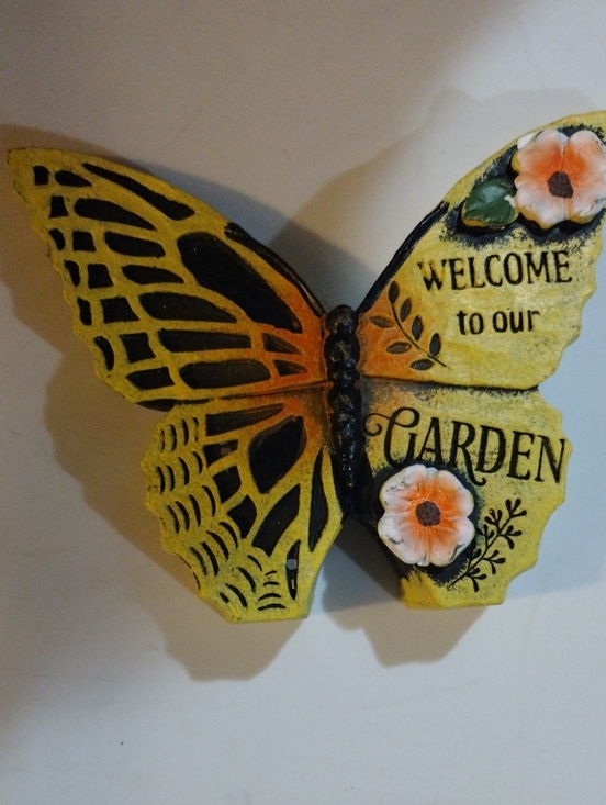 Other - Welcome to Our Garden Yellow Butterfly Garden Decor
